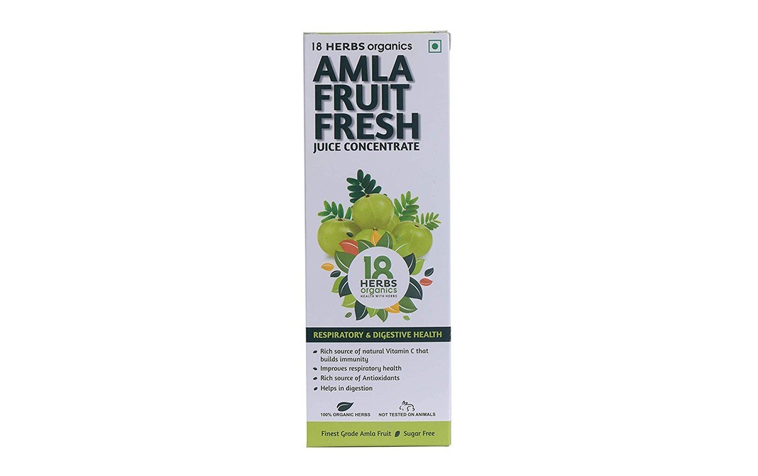 18 Herbs Organics Amla Fruit Fresh Juice Concentrate   Tetra Pack  500 millilitre